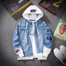 Jaqueta Jeans Oversized com Capuz Moletom - Denim Street Wear
