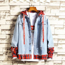 Jaqueta Jeans Oversized com Capuz Moletom - Denim Street Wear
