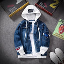 Jaqueta Jeans Oversized com Capuz Moletom - Denim Street Wear